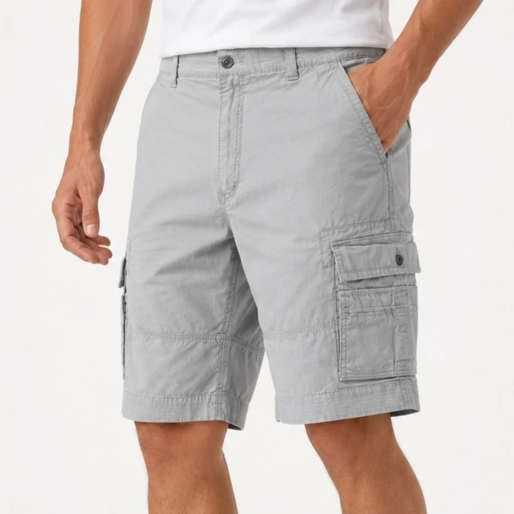 Levis Cargo Shorts Size 42 Gray Relaxed Fit 100% Cotton Canvas Utility Carrier